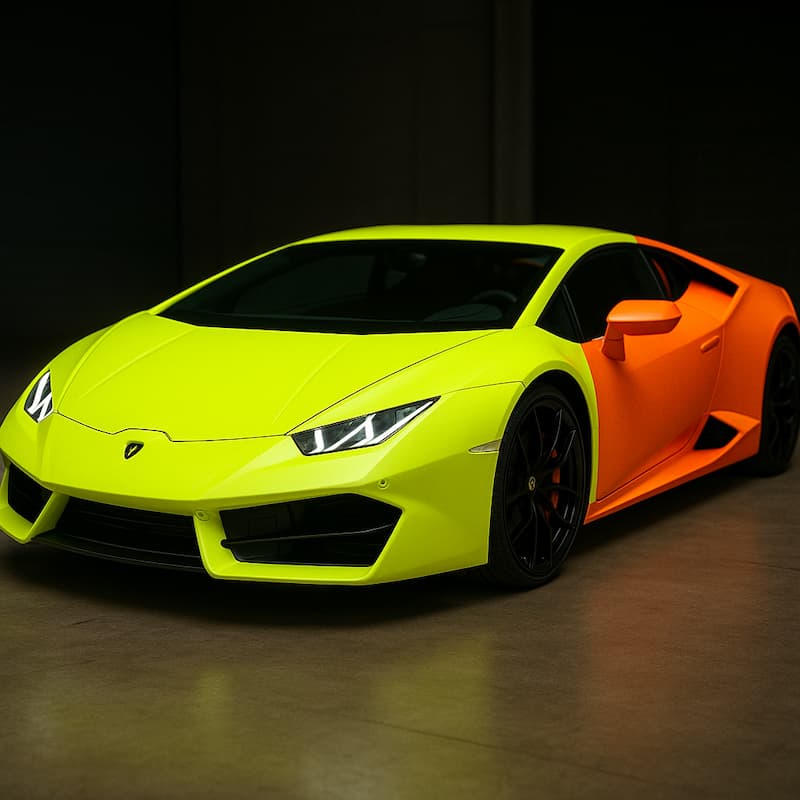 Fluorescerende kleuren voor autowrapping